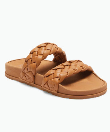 Roxy Slippy Braided Slide - Black/Tan